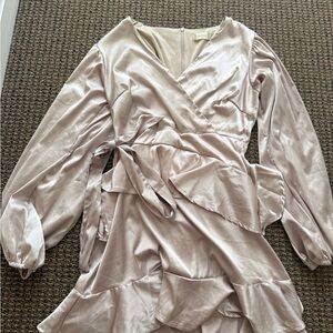 Elegant Satin Wrap Dress
